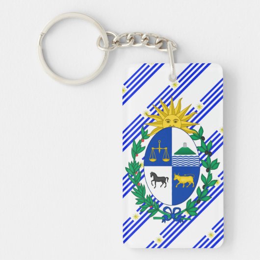 Uruguayaanse strepen vlag sleutelhanger (Voorkant)