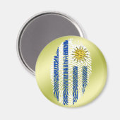 Uruguayaanse vingerafdrukvlag magneet (Voorkant / Achterkant)