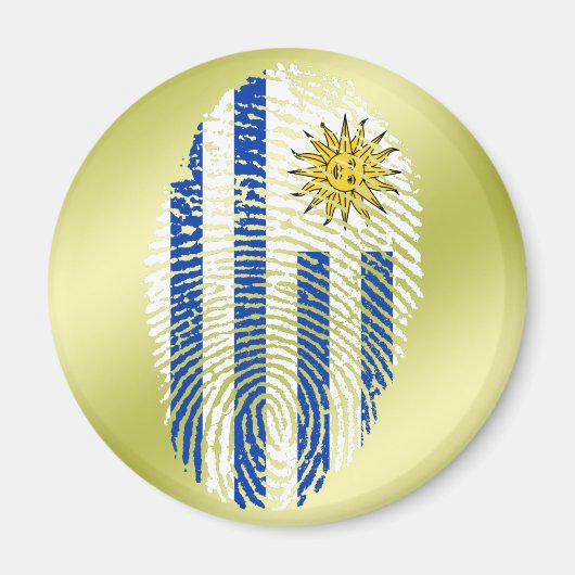 Uruguayaanse vingerafdrukvlag magneet (Voorkant)