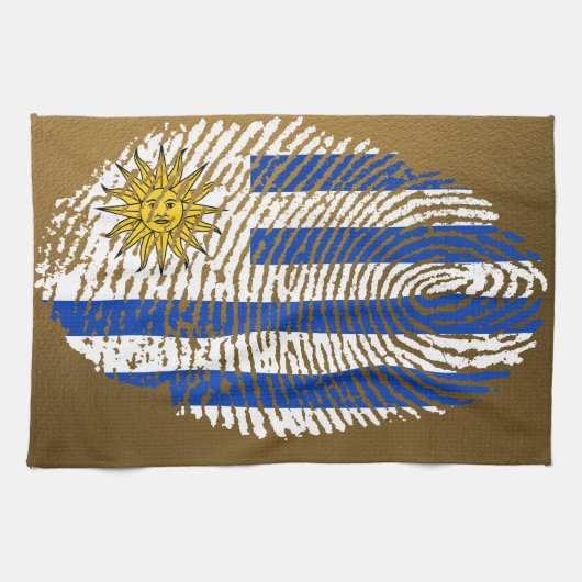Uruguayaanse vingerafdrukvlag theedoek (Horizontaal)