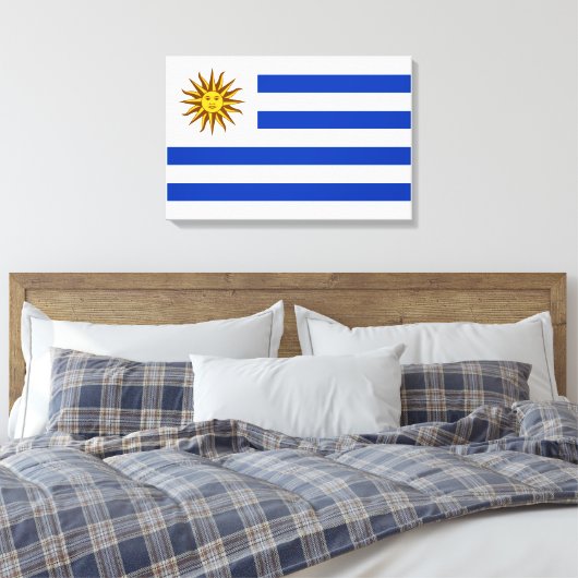Uruguayaanse vlag canvas afdruk (Insitu (Slaapkamer))