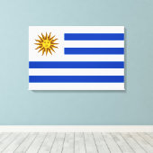 Uruguayaanse vlag canvas afdruk (Insitu (Houten vloer))