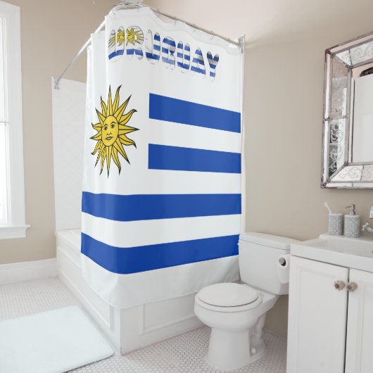 Uruguayaanse vlag douchegordijn (In situ)