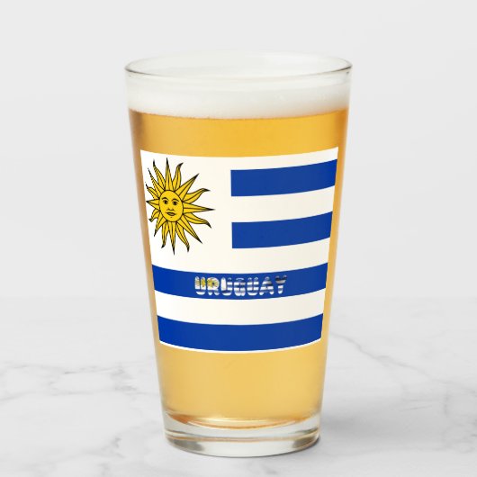 Uruguayaanse vlag glas (Voorkant gevuld)
