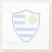 Uruguayaanse vlag glazen onderzetter (Achterkant)