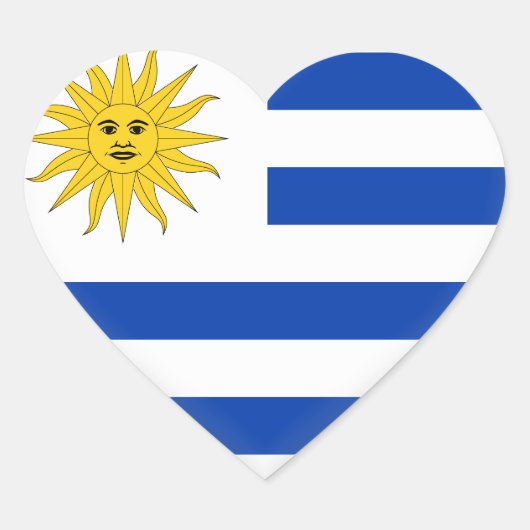 Uruguayaanse vlag hart sticker (Voorkant)