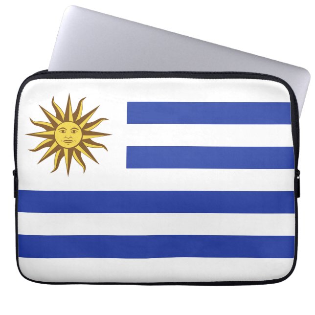 Uruguayaanse vlag laptop sleeve (Voorkant)