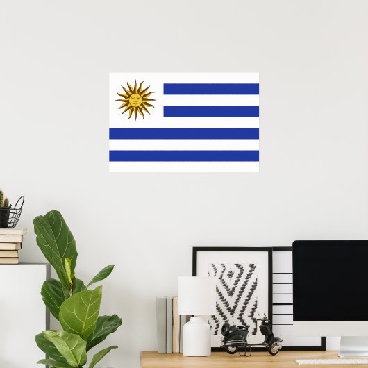 Uruguayaanse vlag poster (Thuiskantoor)