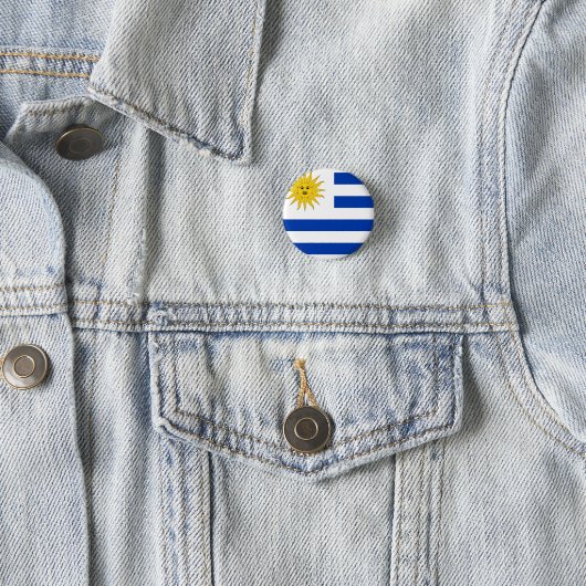 Uruguayaanse vlag ronde button 3,2 cm (In situ)