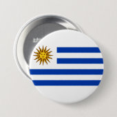 Uruguayaanse vlag ronde button 7,6 cm (Voorkant /achterkant)