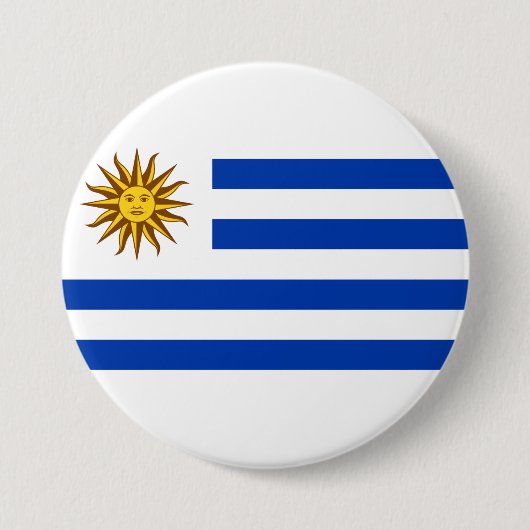 Uruguayaanse vlag ronde button 7,6 cm (Voorkant)