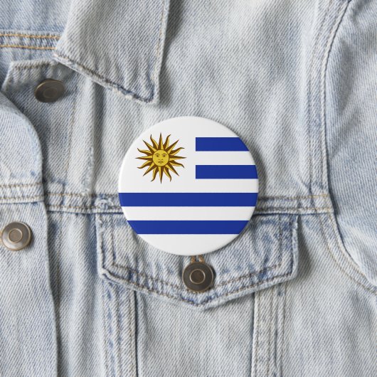 Uruguayaanse vlag ronde button 7,6 cm (In situ)