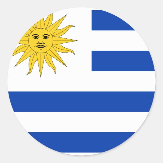 Uruguayaanse vlag ronde sticker (Voorkant)