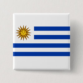 Uruguayaanse vlag vierkante button 5,1 cm