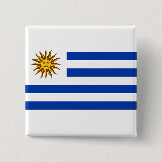 Uruguayaanse vlag vierkante button 5,1 cm (Voorkant)