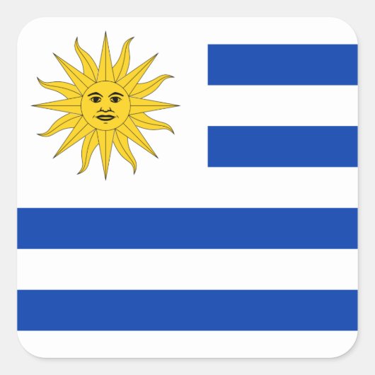 Uruguayaanse vlag vierkante sticker (Voorkant)