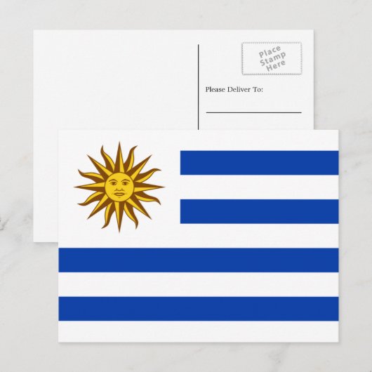 Uruguayaanse vlag, vlag van Uruguay Briefkaart (Voorkant / Achterkant)