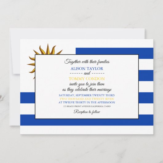 Uruguayaanse Vlag, Vlag van Uruguay Huwelijk Kaart (Voorkant)