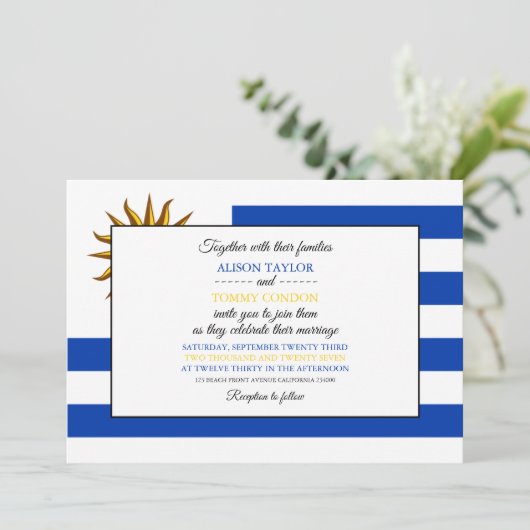 Uruguayaanse Vlag, Vlag van Uruguay Huwelijk Kaart (Staand voorkant)