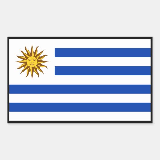 Uruguayaanse vlag, vlag van Uruguay Rechthoekige Sticker (Voorkant)