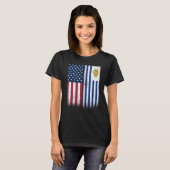 Uruguayan Flag USA And Uruguay Flags Proud Uruguay T-shirt (Voorkant volledig)