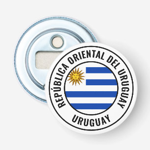 Uruguayvlag: Grote patriottische bottenopener Button Flesopener
