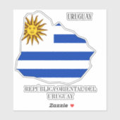 Uruguayvlaggenkaart Sticker (Vel)