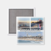 US0144 Amerika, Verenigde Staten, Santa Monica Fri Magneet (Voorkant / Achterkant)