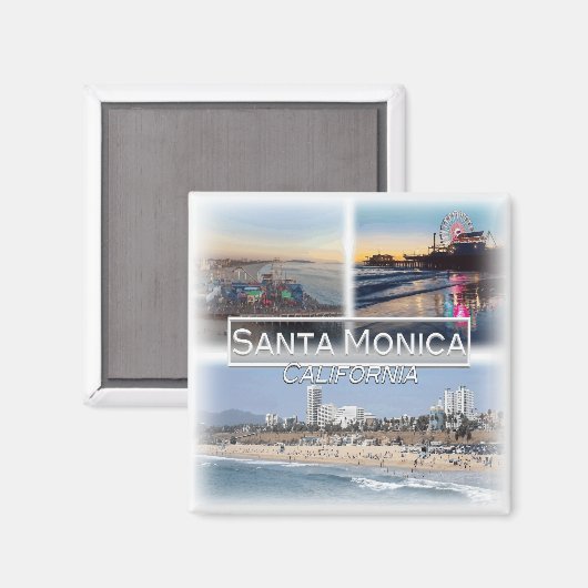 US0144 Amerika, Verenigde Staten, Santa Monica Fri Magneet (Voorkant / Achterkant)