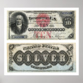 US $ 10 Silver Certificate 1878 Poster (Voorkant)