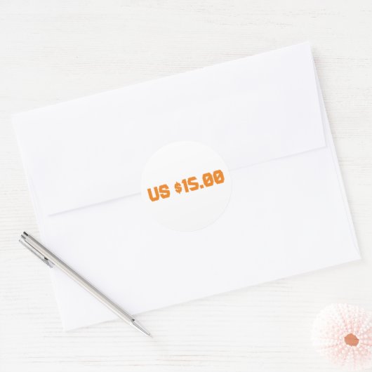 us $ 15 ronde sticker (Envelop)