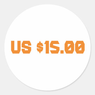 us $ 15 ronde sticker