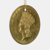 "US  1854, Ornament met drie dollar" (Rechts)