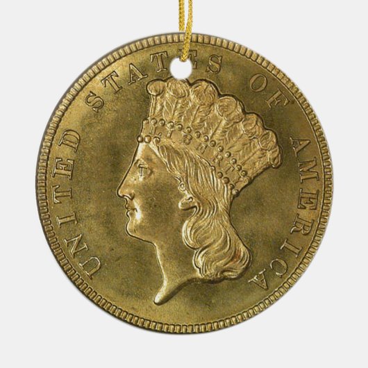 "US  1854, Ornament met drie dollar" (Voorkant)