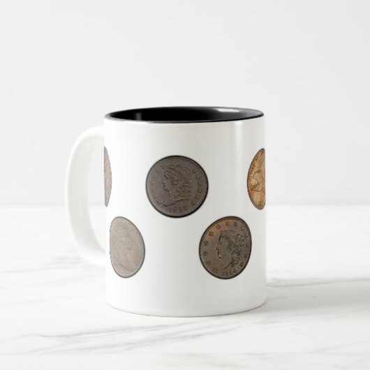 US 1 cent munten Tweekleurige Koffiemok (Voorkant links)