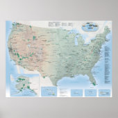 US 2020 National Parks Map Poster (Voorkant)