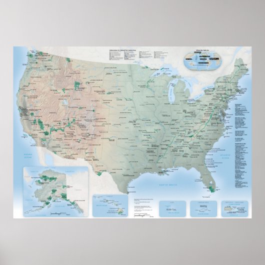 US 2020 National Parks Map Poster (Voorkant)