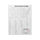 US 2024 Electoral College Map Homework Notitieblok (Linkerzijde)