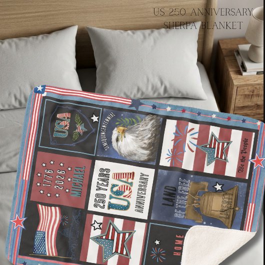 US 250 Amerikaanse Iconen Premium Raster Sherpa Deken
