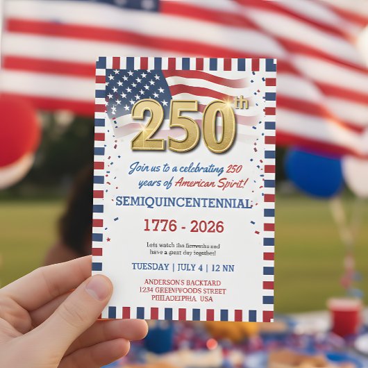 US 250 Jaar Jubileum Feest Uitnodiging