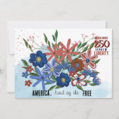 US 250 jaar Liberty Floral Semiquincentennial Kaart (Voorkant)