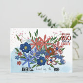 US 250 jaar Liberty Floral Semiquincentennial Kaart (Staand voorkant)