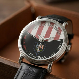 US 250 We the People Patriottische Verjaardags Hor Horloge