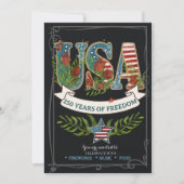 US 250 Years of Freedom Charcoal 4th July  Kaart (Voorkant)