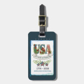 US 250 Years of Freedom Elegant Botanical Bagagelabel (Voorkant verticaal)