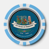 US 250 Years of Freedom Light Blue & Navy  Poker Chips (Voorkant)