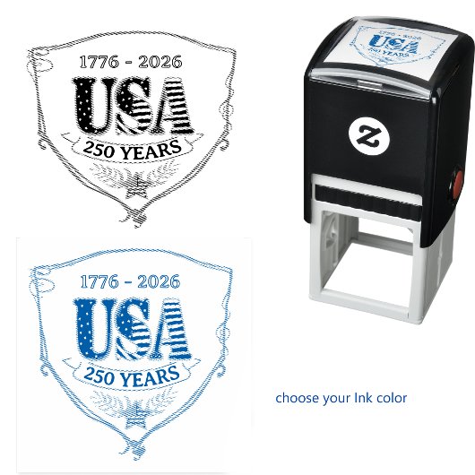 US 250 Years of Freedom Personalized Square Stamp Zelfinktende Stempel