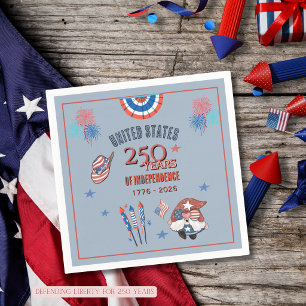 US 250e Verjaardag Patriottische Gnome Papieren Se Servet