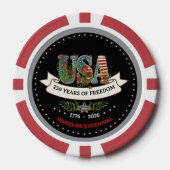 US 250th Anniversary Bold Black & Red Elegant  Poker Chips (Voorkant)