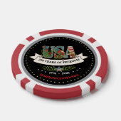 US 250th Anniversary Bold Black & Red Elegant  Poker Chips (Enkel)